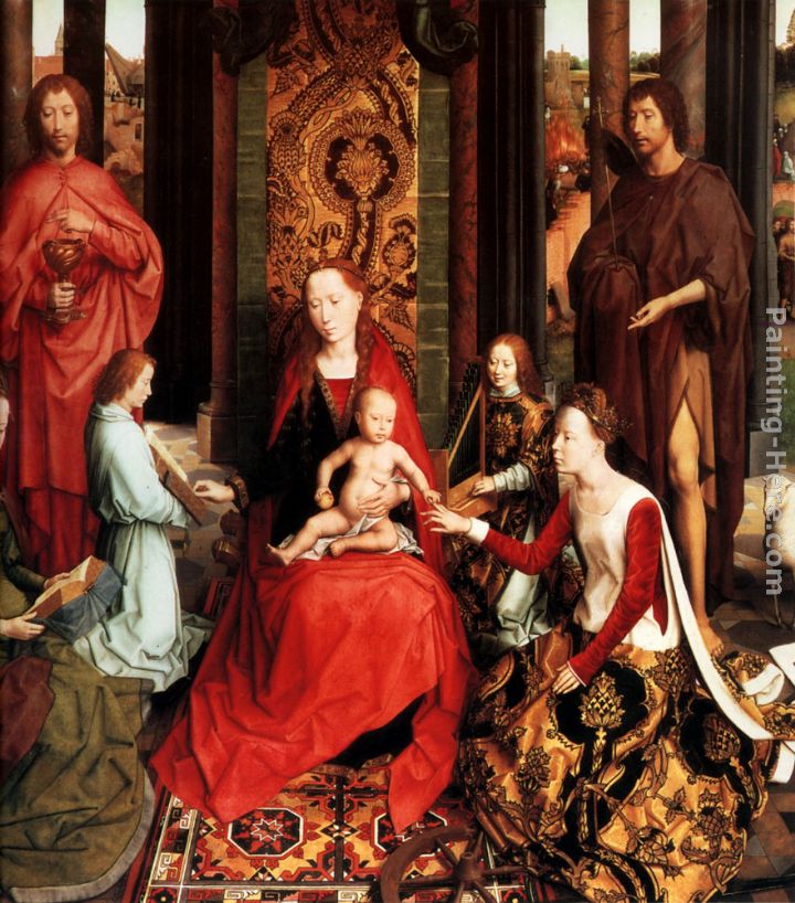 Marriage of St Catherine painting - Hans Memling Marriage of St Catherine art painting